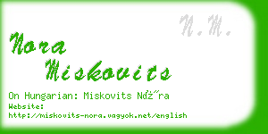 nora miskovits business card